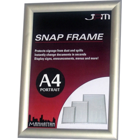 Manhattan snap frame A4 250 x 337 x 12mm silver #82504