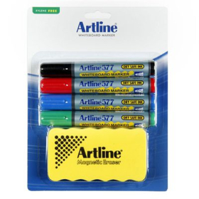 Artline 577 whiteboard marker and magnetic eraser kit #A157791
