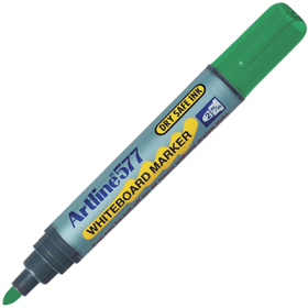 Artline 577 dry safe whiteboard marker bullet 3mm green #A577G