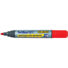 Artline 577 dry safe whiteboard marker bullet 3mm red #A577R