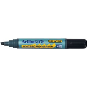 Artline 579 dry safe whiteboard marker chisel 5mm black #A579B