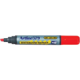 Artline 579 dry safe whiteboard marker chisel 5mm red #A579R