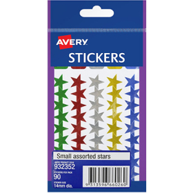 Avery 932352 merit star stickers small assorted pack 90 #A932352