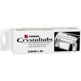 Crystalfile tabs clear box 50 #T111360