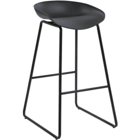 Rapidline aries bar stool black powder coated frame with polypropylene shell seat black #RLARIESSTOOLBLACK