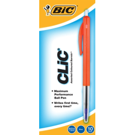 Bic clic retractable ballpoint pen medium 1.0mm blue #BCLICBL