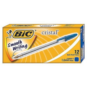 Bic cristal ballpoint pen medium blue box 12 #BMBL