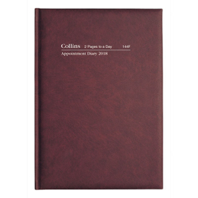 Collins appointment hardcover diary A4 2 pages to day 15 minute burgundy #C144F
