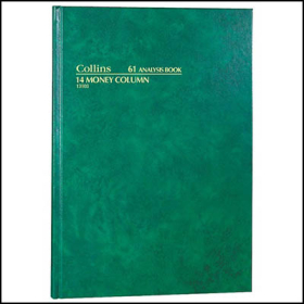 Collins 61 series analysis book A4 84 leaf 14 money column green #C388014