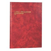 Collins 3880 series account book A4 84 leaf feint paged red #C3880F