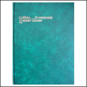 Collins 61 series analysis book A4 84 leaf 12 money column green #C6112