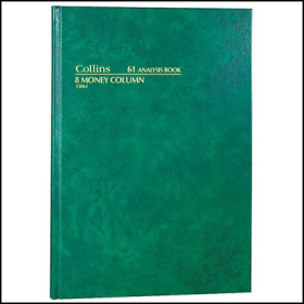 Collins 61 series analysis book A4 84 leaf 8 money column green #C618