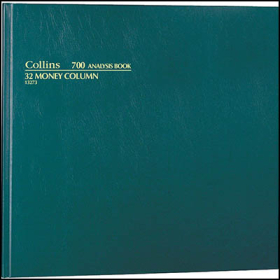 Collins 700 series analysis book green 96 leaf 32 columns #C70032