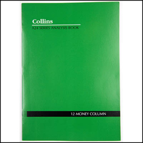 Collins A24 series account book A4 24 leaf 12 money column green #CA2412