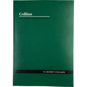 Collins A60 series analysis book A4 60 leaf 10 money column green #CA6010
