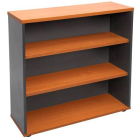 Rapid worker bookcase 3 shelf 900 x 315 x 1200mm cherry/ironstone #RLCBC12CI