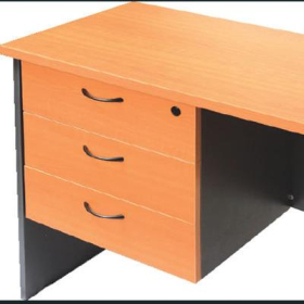 Rapid worker desk pedestal fixed 3 box drawers lockable 465 x 447 x 454mm beech/ironstone #RLCDKP3DBI