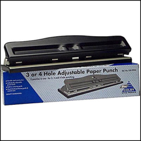 Colby kw-999a punch adjustable 3-4 hole 6mm 8 sheet 80gsm black #CKW999A