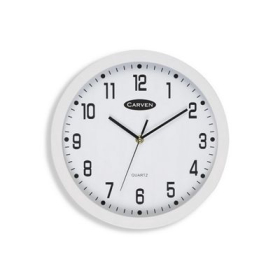Carven wall clock 300mm white rim #CL300WH