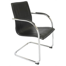 Comfo visitor chair chrome frame cantilever base black #RLCOMFOBPU