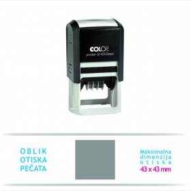 Colop q43 printer self inking custom made dater stamp 43 x 43mm #CQ43D