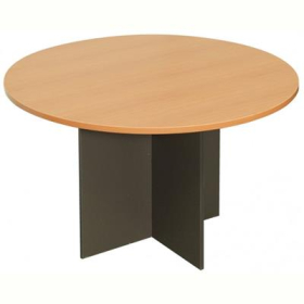 Rapid worker round meeting table 1200mm cherry/ironstone #RLCRM12C
