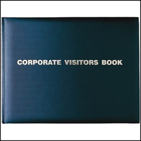 Debden corporate visitors book 300mm x 200mm 192 pages gold blocked black #D2810P99