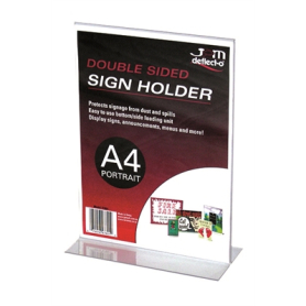 Deflecto sign holder A4 portrait double sided #D47801