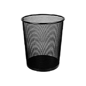 Deli mesh waste bin round 27 litre black #D9819