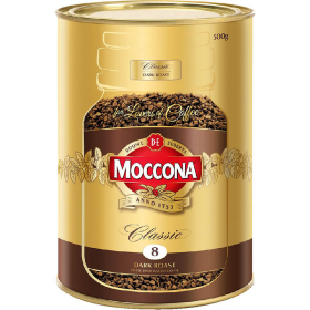 Moccona classic dark roast coffee #8 500gm can #MCC5008