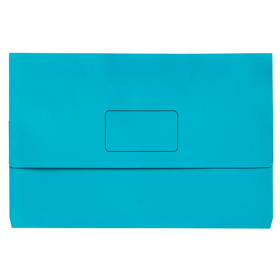 Marbig slimpick document wallet foolscap bright marine blue pack 10 #DWBL
