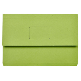 Marbig slimpick document wallet foolscap green pack 10 #DWG