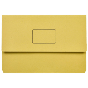 Marbig slimpick document wallet foolscap yellow pack 10 #DWY