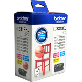 Brother lc-3319XL inkjet cartridge high yield 3 colour value pack #BLC3319XL3PK