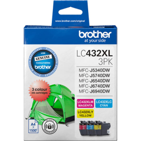 Brother lc-432xl3cvp inkjet cartridge high yield 3 colour value pack #BLC432XL3CVP