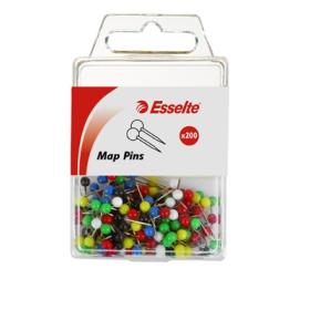 Esselte 45108 map pins assorted pack 200 #E45108