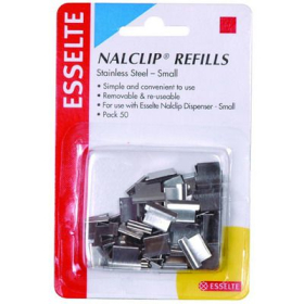 Esselte nalclip refills small pack 50 silver #E45199