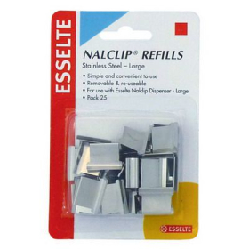 Esselte nalclip refills large stainless steel pack 25 #E45201