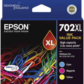 Epson 702 inkjet cartridge high yield 3 colour pack #E702XLCP3