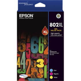 Epson 802 inkjet cartridge high yield 3 colour value pack #E8023CVP