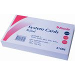 Esselte ruled system cards 127 x 203mm white pack 100 #E85W