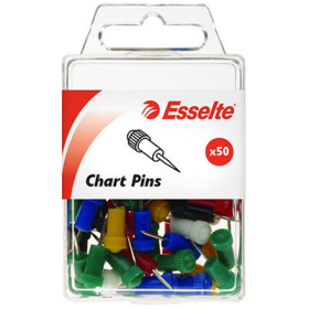 Esselte chart pins coloured pack 50 #E45109