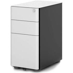 Rapidline eternity slimline mobile pedestal 3 drawer 300 x 535 x 580mm white #RLEMP3WB