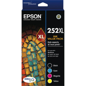 Epson 252xl inkjet cartridge high yield value pack #ET252XLVP