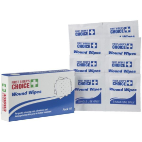 First Aiders wound wipes pack 10 #FAWW10