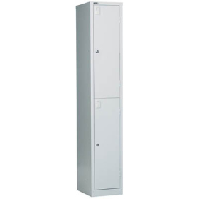 Go steel extra wide locker 2 door 380 x 455 x 1830mm silver grey #RLGLA380/2SG