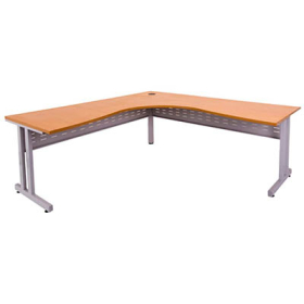 Rapid span c leg corner desk metal modesty panel 1500 x 1500 x 700mm beech/silver #RLRCLCWS15157MB