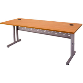 Rapid span c leg desk metal modesty panel 1200 x 700mm beech/silver #RLRCLD127MB
