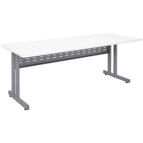 Rapid span c leg desk metal modesty panel 1200 x 700mm white/silver #RLRCLD127MW