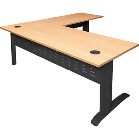 Rapid span desk and return metal modesty panel 1800 x 700mm / 1100 x 600mm beech #RLRSDR1818BB